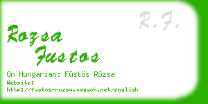 rozsa fustos business card