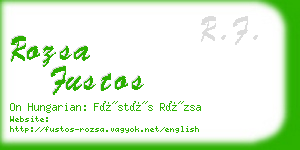 rozsa fustos business card